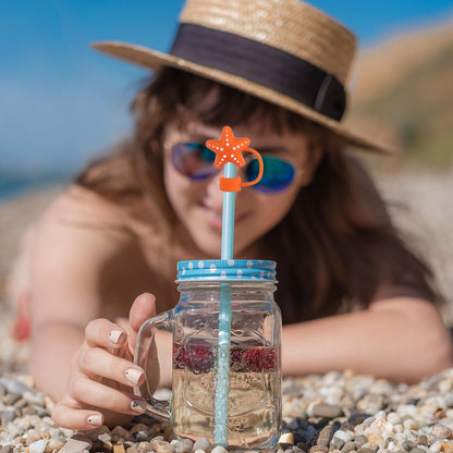 XLSXEXCL 20 Pcs Animal Straw Cover Caps Compatible with Stanley Cup, Silicone Cute Reusable Straw Toppers for Cups 30&40 Oz Tumbler Accessories 10mm