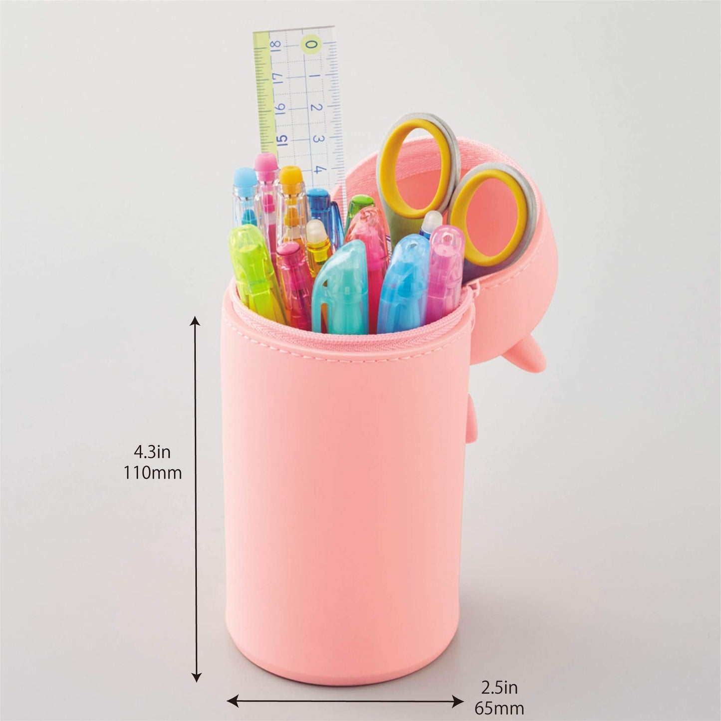 LIHITLAB Kawaii Japanese Bear Large Stand Up Pencil Case For School Office College, Cute School Supplies, Animal Pen Holder Pencil Pouch Holder Girls, Artist Pencil Case, Bear (A7714-1)