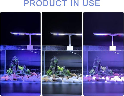 Led Aquarium Light Clip on Fish Tank Light Full Spectrum Plants Lights with Timer Auto On Off, 3 Colors Mode, 360° Adjustable 2 Light Bar, Aquarium Lamp Suitable for 16-32 Inch Fish Tank