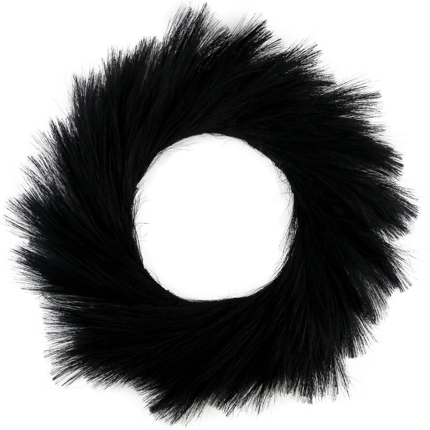 ASUNFO Pampas Grass Wreath 24 Inch Farmhouse Artificial Boho Black Wreath Halloween for Front Door All Seasons Wall Home Wedding Decor