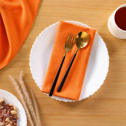 LANEPORTIA Cloth Napkins Set of 6 Solid Dinner Napkins 18x18 Inch, 100% Cotton, Soft Absorbent Reusable Washable Durable Napkin, Decorations, Restaurant, Wedding & Table Décor - Orange