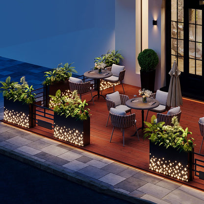 YJEUZCD Metal Rectangular Planter Box, Outdoor Spliced Flower Box with Partitions, Restaurant Garden Screen Divider, Commercial Dining Table Low Fence(A-120x80cm/47.2x31.4in)