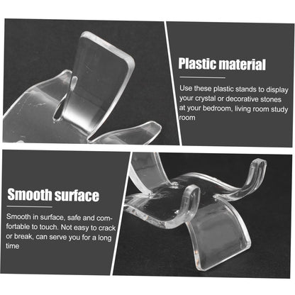 PRETYZOOM 20pcs Crystal Display Rack Plastic Showing Stand for Geodes Minerals Stones Rock Display Collection Shelves