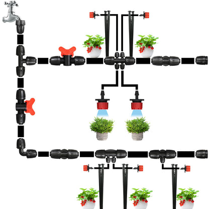 Kepmix 100 Pieces Drip Irrigation Support Stakes for 1/4 Inch Tubing, Plastic 1/4'' Drip Tube Holder Stakes for Irrigation Hose Emitter Support Garden Greenhouse Drip Supplies, 5.6-Inch Long