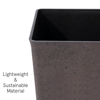 LA JOLIE MUSE 30 inch Tall Planters Set of 2, Indoor/Outdoor Rectangular Large V Shaped Taper Planters for Front Door