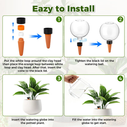 GLOBNGIAO 4 Pcs Self Watering Globes Plastic Automatic Watering Planter for Indoor Plants 17.5 oz drip Irrigation Watering Bulbs with Slow Release Control (Pink)