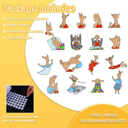 Thryvomniq Llama Llama Red Pajama Felt Story Board Pieces Preschool Storytelling Activies Felt Board Stories Interactive Learning Toys(17Felt Pieces)