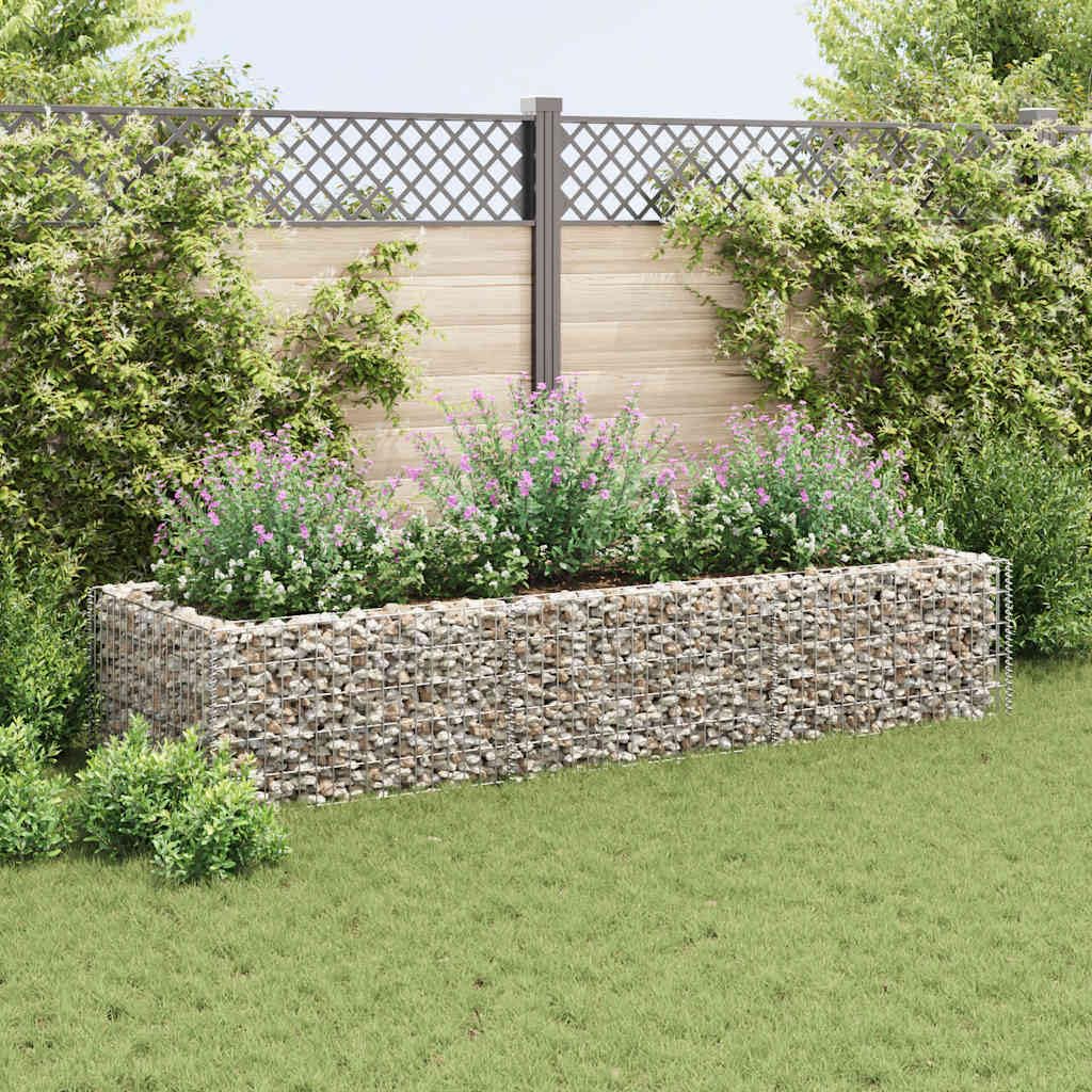 Gabion Raised Bed Silver Galvanized Steel 106.3 x 35.4 x 19.7 in, Gardening, Pots & Planters, 142556