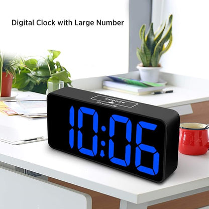 DreamSky Large Digital Alarm Clock Big Number for Seniors/Visually Impaired | 9 Inches Electric Clocks for Bedroom, Jumbo Display Fully Dimmable Brightness, USB Ports, Adjustable Alarm Volume