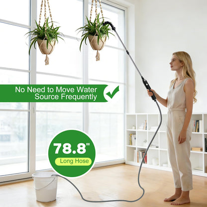 Electric High Reach Plant Waterer - Type C Wireless Hanging Plant Waterer, Battery Powered Sprayer Wand with Stainless Steel Telescopic (25.6"-34"), Indoor Watering Devices