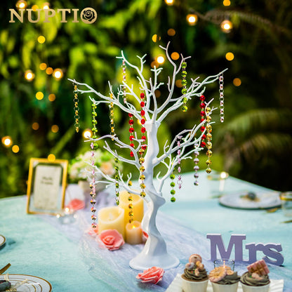 Nuptio White Christmas Tree Branch Artificial 22.8 inch Tall Manzanita Tree Centerpiece Wedding Centerpieces for Tables, Decorative Ornament Display Tree Branches for Decoration Weddings (1 Pc)