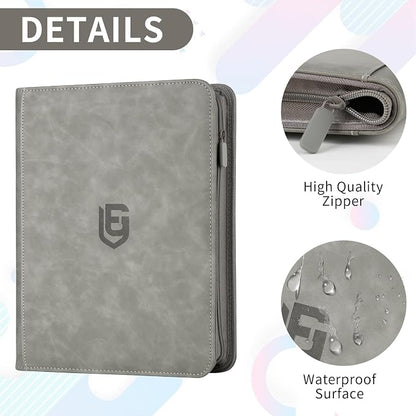 1024 Pocket Card Binder,16 Pocket Trading Card Binder，Side Loading Collectible Card Albums for MTG, for TCG Football, Sports, Game Cards Grey