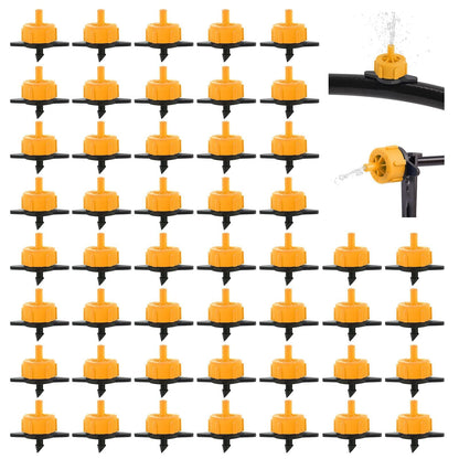 Kalolary 200PCS Drip Irrigation Emitters Drip Emitter for 1/4 Drip Irrigation Tubing Pressure Compensating Dripper Emitters System Drip Tip Constant Flow Drip System Part for Garden Supplies (1/2 GPH)