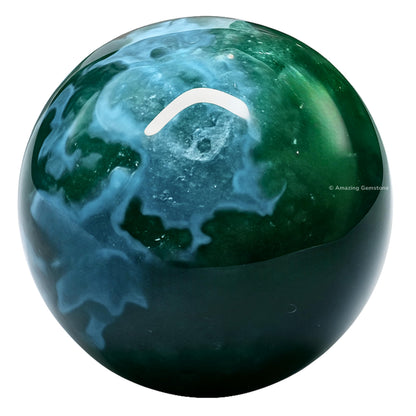Amazing Gemstone Moss Agate Crystal Ball - 1" Inches Crystal Sphere Meditation Balls for Witchcraft and Decorative Balls - Crystals and Healing Stones Beginners Gift (Pack of 1)