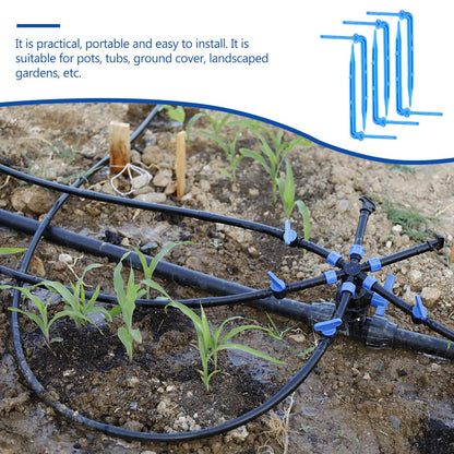 balacoo 100pcs Automatic Drip Waterer Irrigation Support Stakes Micro Irrigation Drippers Automatic Drip Stake Irrigation System Stakes Floor Ventilation Grill Spray Drip Irrigation, Blue