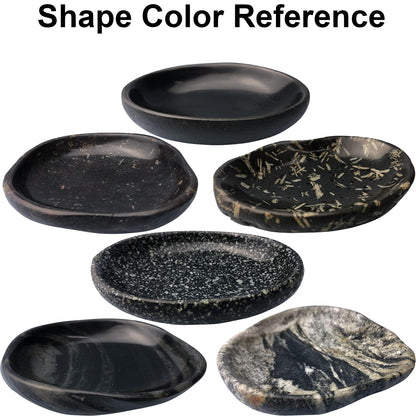 XIOFU Handmade Decorative Bowl - Natural River Stone Pebble Artisan Crafted Serving Dish | 4-6 Inch Unique Decorative Tray for Home Centerpiece, Jewelry Holder (black)
