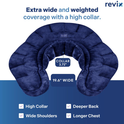 REVIX Microwavable Heating Pad for Neck Shoulders and Back, Microwave Heated Neck Wrap with Moist Heat, Light-Gray