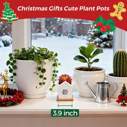 T4U House Warming Gifts New Home, 3.5 Inch Succulent Pots Home Sweet Home, Housewarming Gifts Small Pots for Plants, New Home Gift Ideas for New Apartment