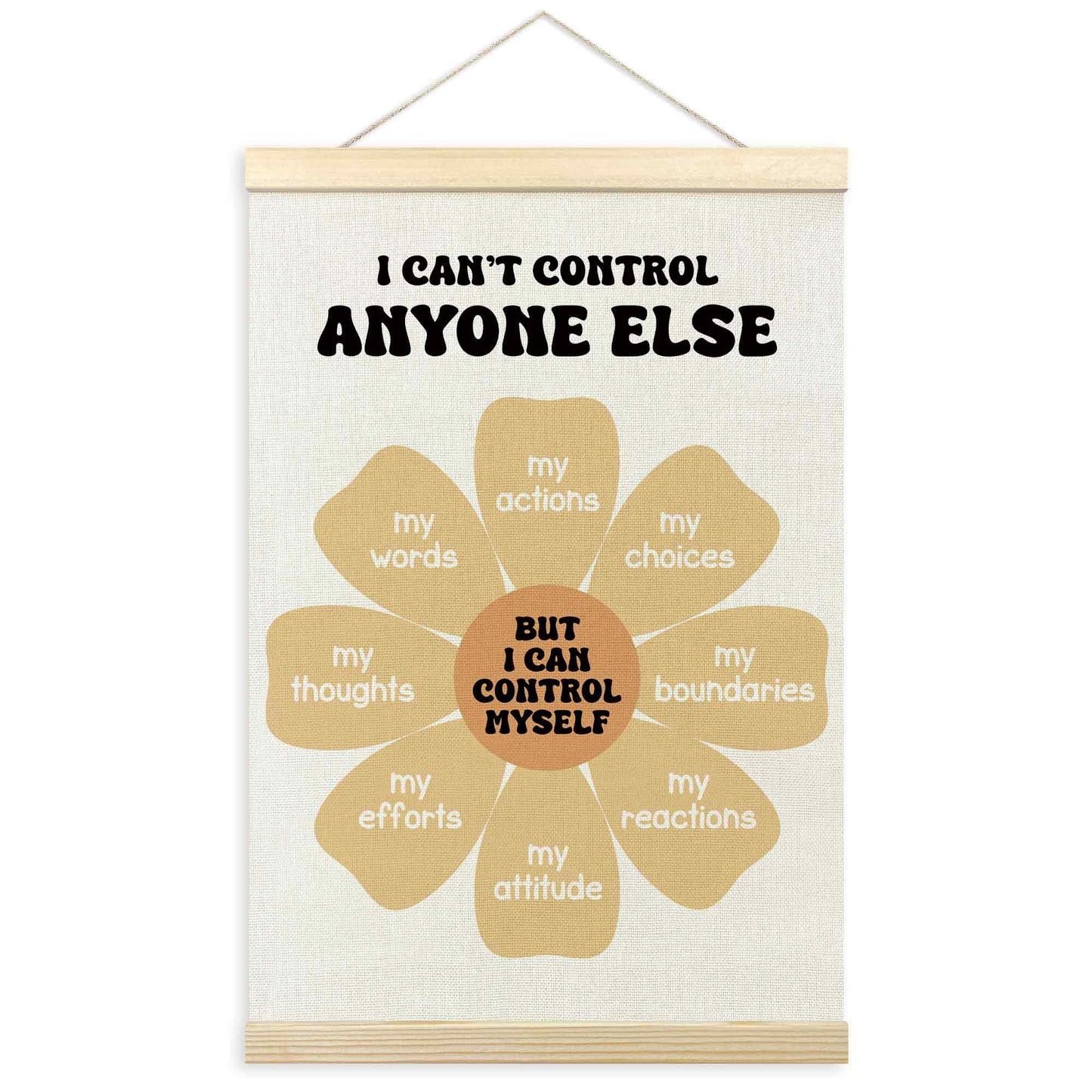 TLESKE Mental Health Classroom Poster Hanger Frame, Psychology Hanging Wall Art Room Decor for School Counselor Therapy Therapist Office, Things I Can Control Banner Print, Calming Room Decor, 16x24