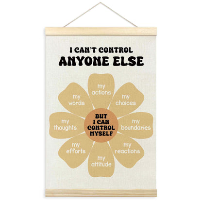 TLESKE Mental Health Classroom Poster Hanger Frame, Psychology Hanging Wall Art Room Decor for School Counselor Therapy Therapist Office, Things I Can Control Banner Print, Calming Room Decor, 16x24