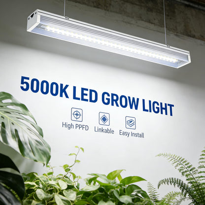 Grow Lights for Indoor Plants Full Spectrum Grow Lights for Seed Starting,4FT 5000K Daylight White Plant Light for Indoor Plants,252W(6x42W 1400W Equivalent) Linkable Design,Greenhouse,6 Pack