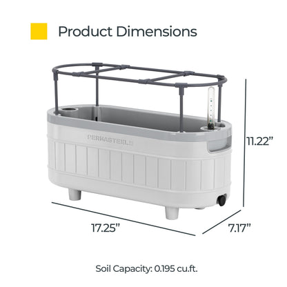 Permasteel Herb Garden Planter with Trellis Support, Self-Watering System with Water Level Indicator, Fits Multiple Herb Plants, for Basil, Flowers, Succulents, Indoor & Outdoor, White