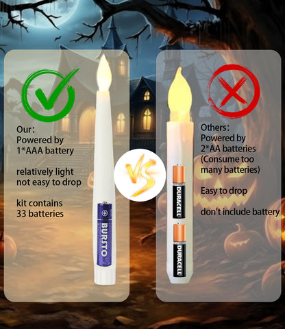 Christmas Decorations - 32pcs Floating Candles with Wand Magic Hanging Candles, Flameless Warm Light Flickering Battery Operated Candles, Floating LED Candle for Halloween Christmas Theme Party