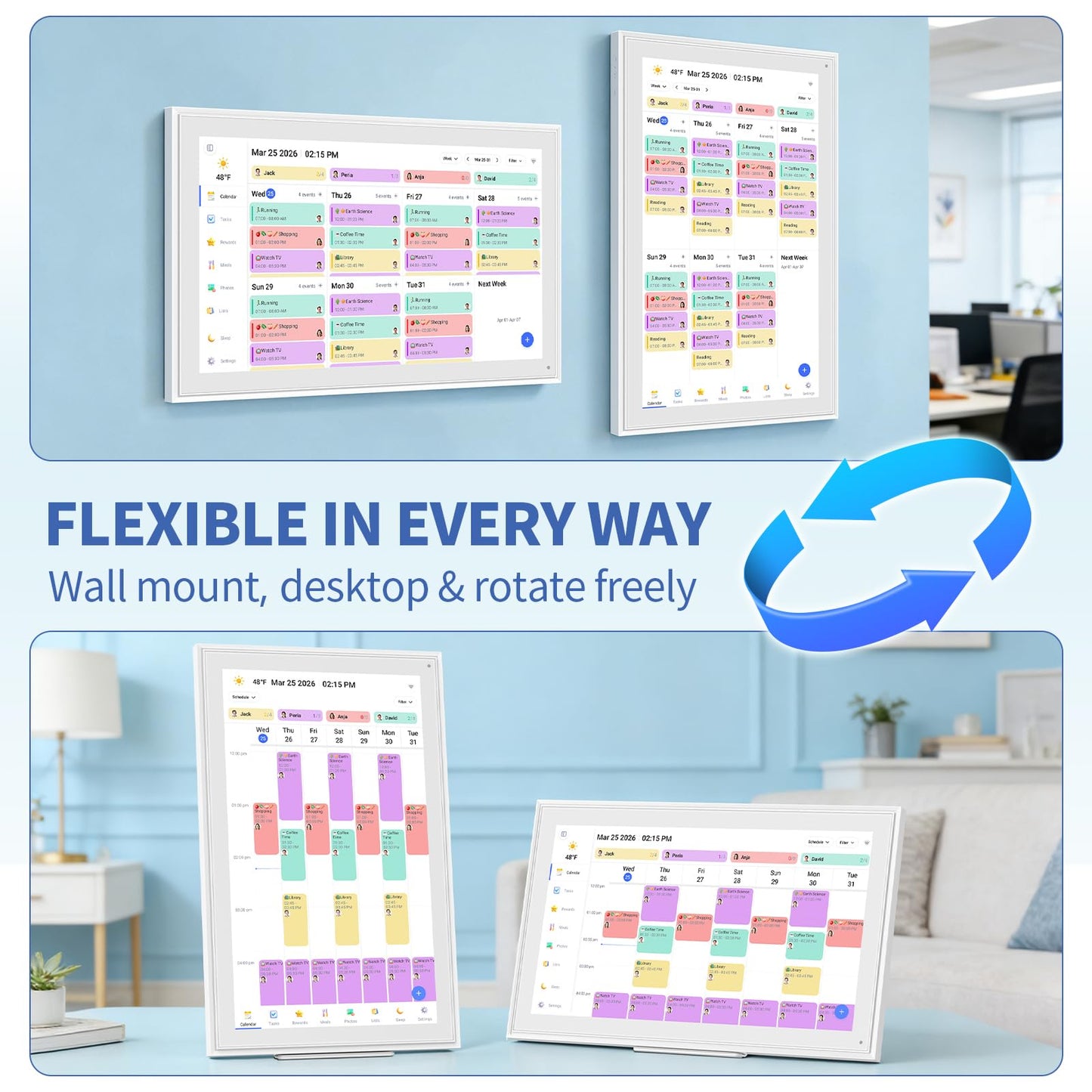 LiviNGPAi 21.5" Digital Calendar & Chore Chart, 1080P Full HD Touchscreen Smart Family Planner with WiFi Sync, Digital Wall Calendar for Home and Office