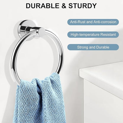 SetSail Towel Holder for Bathroom Wall Stainless Steel Hand Towel Ring Heavy Duty Towel Hanger for Bathroom, ‌Mirror Silver