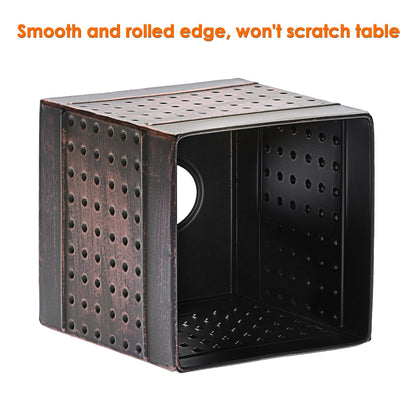 Kokone Tissue Box Cover Sturdy Galvanized Iron Square Tissue Box with Baked-on Paint Finish for Home,Office Elegant Cube Tissue Holder for Vanity Dresser Night Stand Toilet Tank Countertop,Bronze