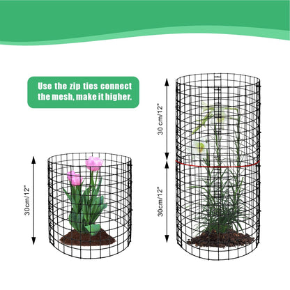 Eunika 18 Pcs Round Plant Protector from Animals, 6 Pack 12" x 12" Metal Mesh to Keep Animals Out Wire Plant Protectors for Rabbits Chicken Bunny Barricades for Garden Vegetable Flowers Protection