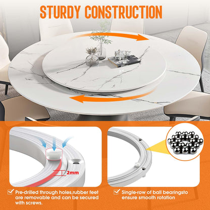 Heavy Duty Lazy Susan Turntable Bearing 8 Inch, 500lbs Capacity Rotating Swivel Plate for Round Table, Heavy Duty Swivel Base for Dining Room Kitchen