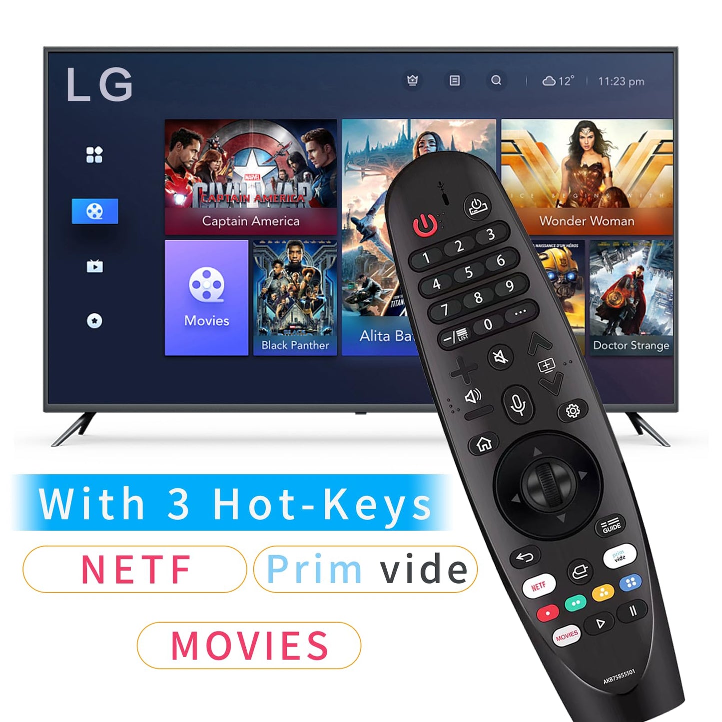 Replacement Magic Remote Control for LG Smart TV Remote for LG UHD OLED QNED NanoCell 4K 8K Models with Pointer and Voice Function