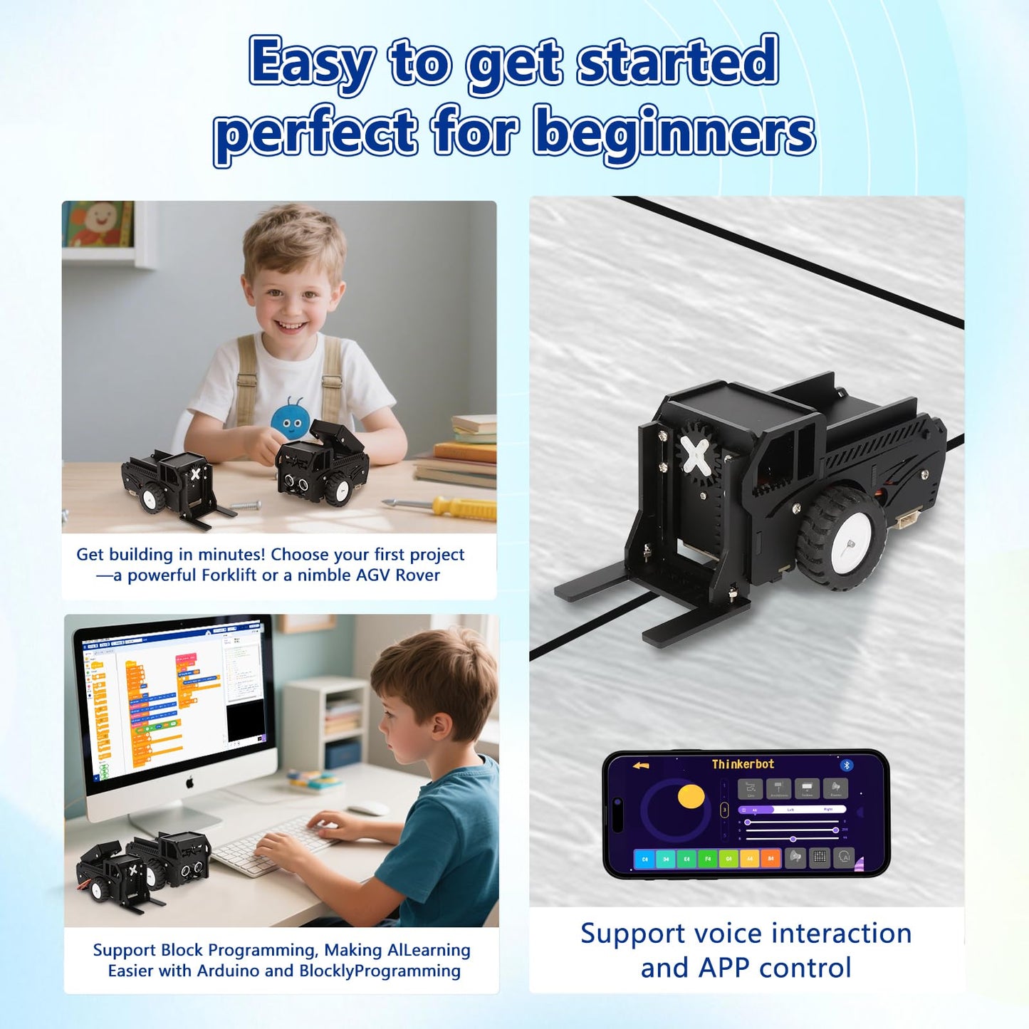 3-in-1 ESP32 IoT Control Smart Factory Kit with 2-in-1 TruckBott Smart Car Kit, Electronics Programming Robotics Kit Compatible with Arduino Scratch, School Home DIY Education STEAM Set for Teens 12+