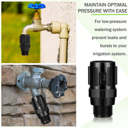 Tondiamo 3 Pcs 15 PSI Drip Irrigation Pressure Regulator, 3/4" Female Hose Thread x 3/4" Male Hose Thread Pressure Reducer Low Flow Valve for Garden Drip Irrigation Parts Emitters System