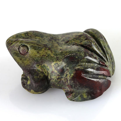 Bosfante 2" Dragon Blood Stone Frog Statue for Vitality & Strength,Frog Figurine for Transformation,Fertility & Abundance,Frog Decor for Homes & Offices