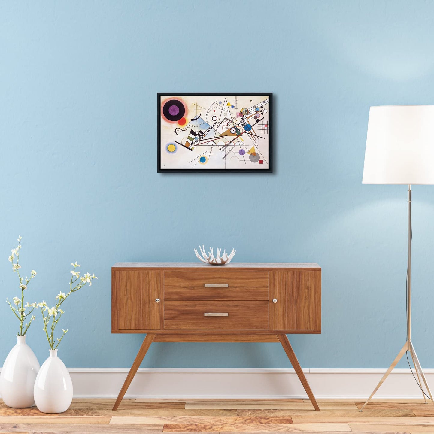 Wieco Art Framed Canvas Wall Art Composition VII, 1913 by Wassily Kandinsky Classic Abstract Famous Paintings Reproductions Canvas Wall Art for Home Decoration