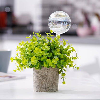 Tomorotec [4 PCS] Light Iridescent Rainbow Gradient Color Clear Glass Self-Watering System Spikes, Automatic Plant Waterer Bulbs