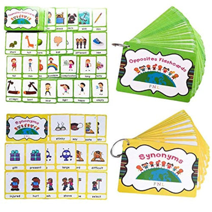 Richardy 20 Groups Synonyms/100 Groups Antonyms 2 Themes Flashcards Building Vocabulary Pocket Cards Educational Learning Toys Pre-Kindergarten Classroom Supplies
