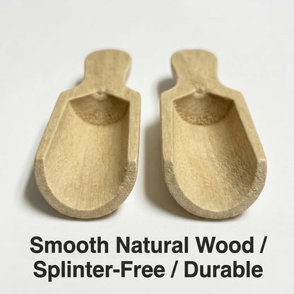 QHLMZR 110Pcs-Mini Wooden Spoon, Wooden Scoop, Small Spice Spoon for Bath Salts, Sugar Scrub, Cooking, Coffee, Tea, Candy, Crafts, Party, Kitchen and Home Use (Natural Wood)