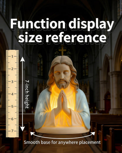 Chwsssgy Jesus Prayer Night Light, 6" Sacred Jesus Statue Lamp for Spiritual Comfort, Warm LED Devotional Table Lamp for Prayer & Meditation, Religious Home Decor, Faithful Gift for Peace & Serenity