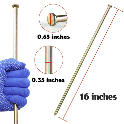 EISENSP 16 Inch Landscape Stakes, 45 Pack Heavy Duty Galvanized Metal Ground Anchoring Spikes for Paver Edging, Weed Barrier, Floor Covering, Artificial Turf, Camping Tent (Yellow)