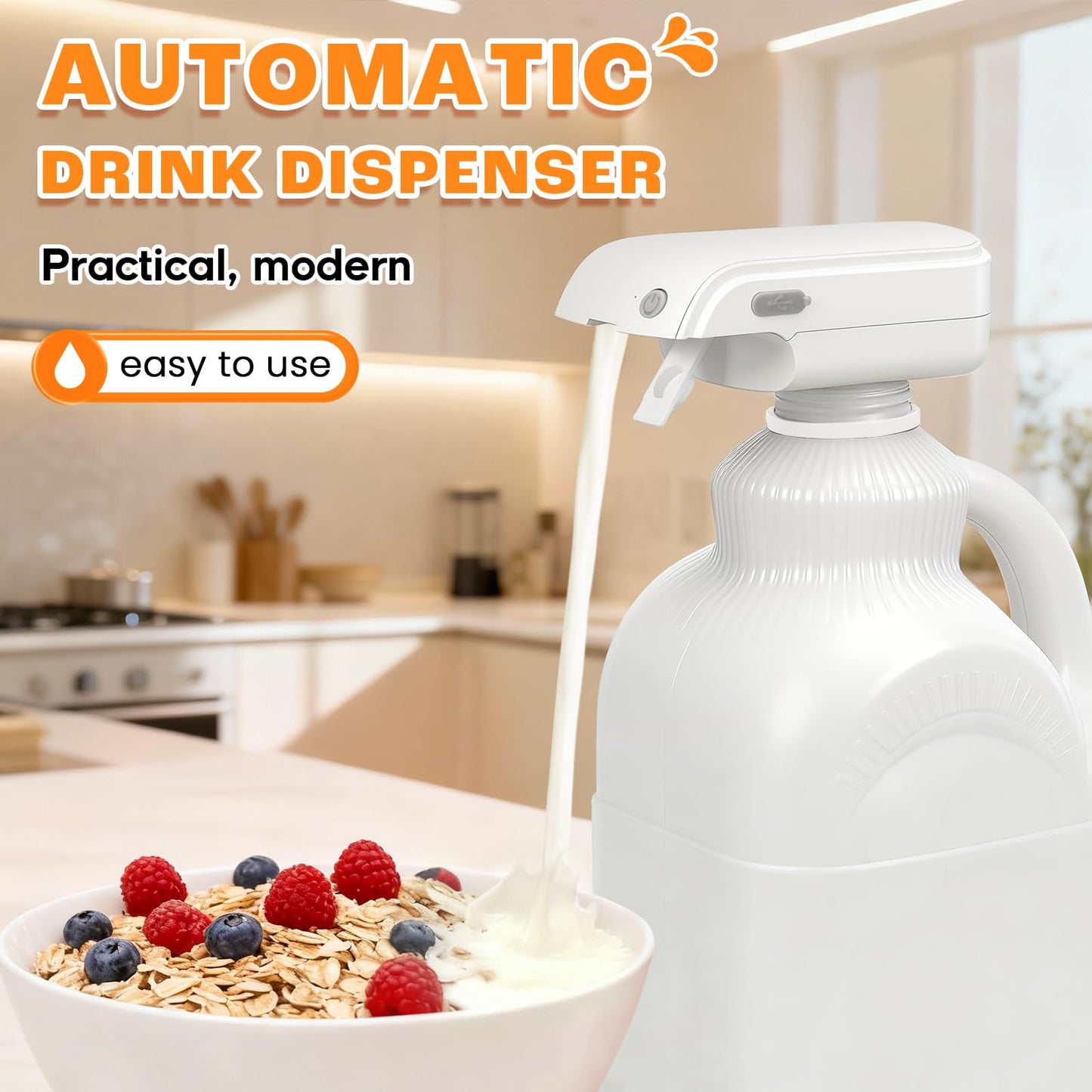 Hands-Free USB Rechargeable Automatic Drink Dispenser Water Juice Milk Tap