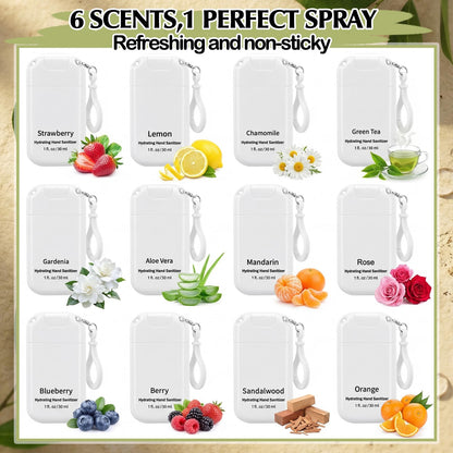 24 Pack Mini Hand Sanitizer Spray Keychain Thank You Hand Sanitizer Mist Travel Size Bulk Employee Appreciation Gift for Coworker Teacher Mother Scent Moisturizing Hydrating for Gym Purse Backpack