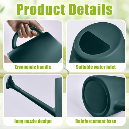 ZXJ Grip Plant Watering Cans for Indoor and Outdoor Home Garden Plants - with Long Spout - Blackish Green - 1/2 Gallon