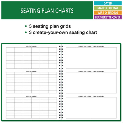 Elan Publishing Company Dated Teacher Lesson Plan 7 Period: Days Horizontally Across The Top Dated for 2026-2027 Academic Year (Green)