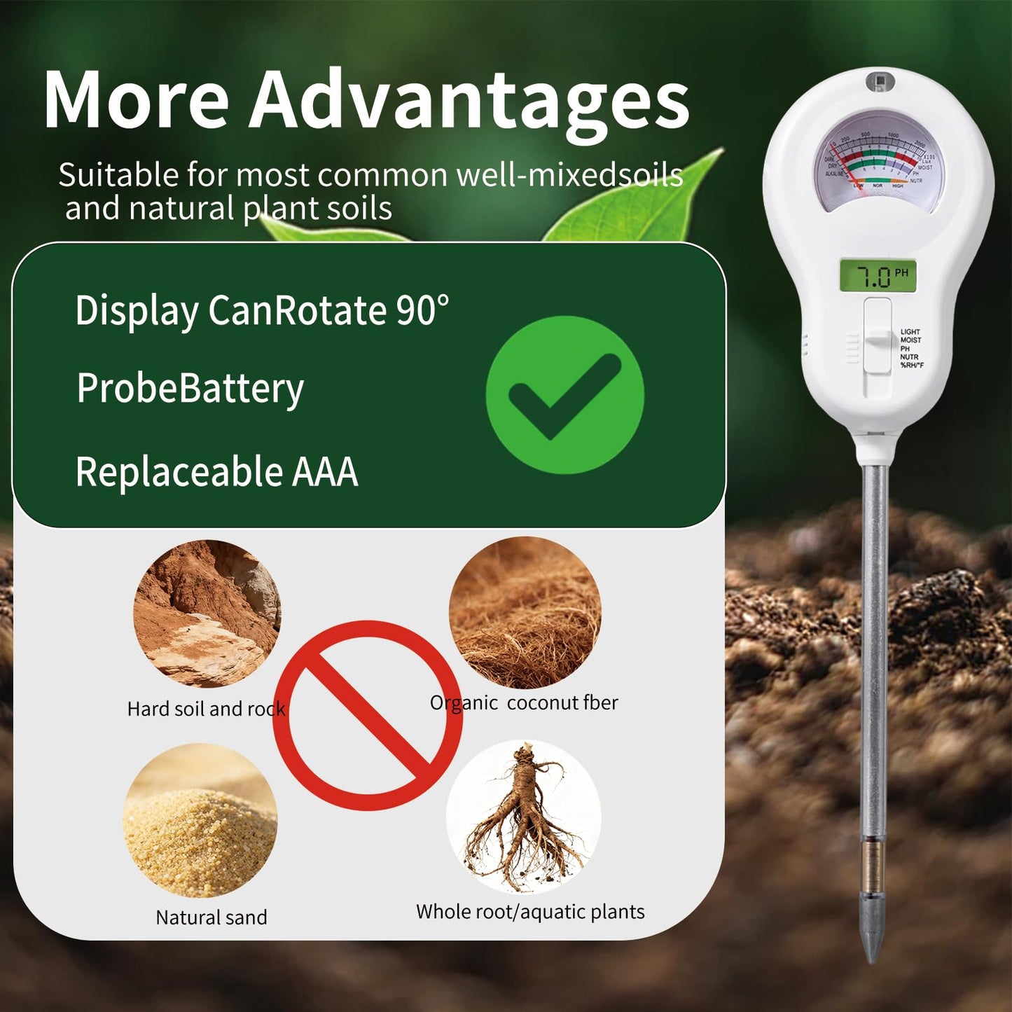 DXOKNQG Soil Moisture Meter, Plant Water Monitor, Hygrometer Sensor for Gardening, Farming, Indoor and Outdoor Plants (Basic Style + Two prode)