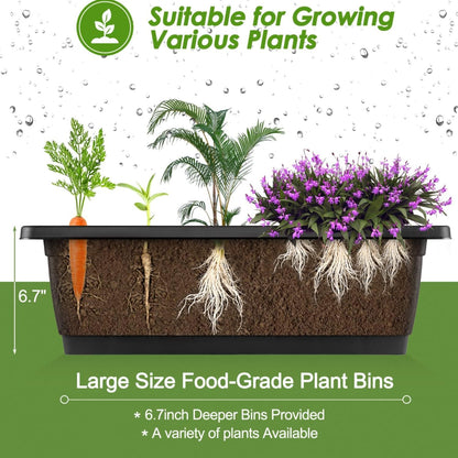 SEJOV 4FT Vertical Raised Garden Bed, 5 Tiers Elevated Planter Box for Herbs Vegetables Flowers, Graden Vertical Planter with Drainage System for Patio Balcony Garden Outdoor Indoor Plants (Black)