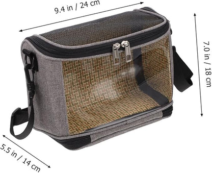 SHINEOFI Parrot Carrier Bag with Crossbody Strap, Large Capacity Portable Bird Carrying Pouch for Outdoor Travel, Small Pet Birds Container in Gray