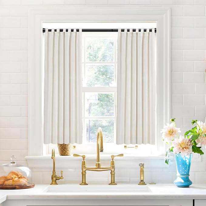 MEXAU 4 Pack Black Shower Curtain Rod 30 To 64 Inch Black Shower Tension Rod 7/8" Adjustable Curtain Rod No Drilling Spring Tension Curtain Rod Shower Rods for Bathroom Windows Doorways Closet